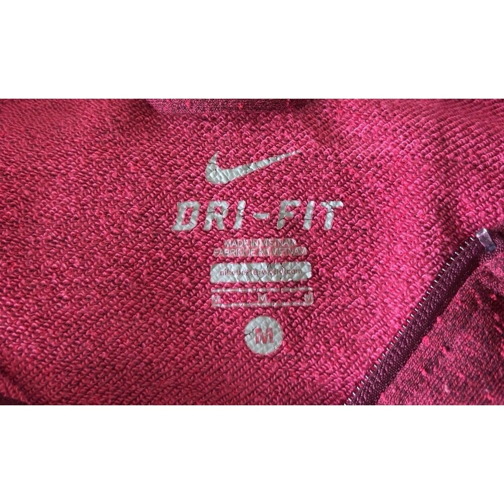 Nike Women’s Full Zip Hoodie Size Medium RED Swoosh Logo Fleece Sweatshirt - Picture 4 of 6